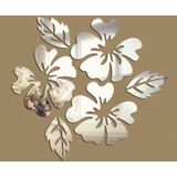 2 Sets Flower Pattern Wall Sticker Home Decor 3D Wall Decal Art DIY Mirror Wall Stickers Living Room Decoration(Black)