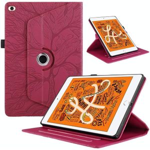 Voor iPad mini 5 / mini 4 / mini 3 Tree Life reliëf rotatie lederen slimme tablethoes