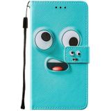 For iPod Touch 7 / 6 / 5 Cross Texture Painting Pattern Horizontal Flip Leather Case with Holder & Card Slots & Wallet & Lanyard(Big Eyed)