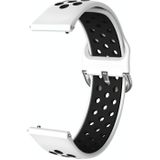 For Samsung Galaxy Watch Active2 44mm Two-color Silicone Replacement Strap Watchband(White+Black)