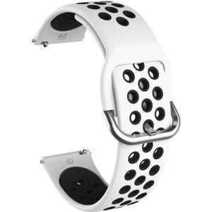 For Samsung Galaxy Watch Active2 44mm Two-color Silicone Replacement Strap Watchband(White+Black)
