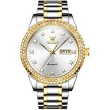 OLEVS 7003 heren multifunctioneel waterdicht mechanisch horloge (goud + wit)