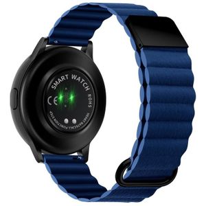 Voor Samsung Galaxy Watch3 45mm 20mm magnetische gesp lederen horlogeband