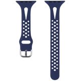 Silicone Replacement Watchbands For Apple Watch Series 6 & SE & 5 & 4 40mm / 3 & 2 & 1 38mm(Midnight Blue)