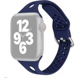 Silicone Replacement Watchbands For Apple Watch Series 6 & SE & 5 & 4 40mm / 3 & 2 & 1 38mm(Midnight Blue)