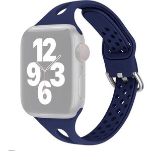 Silicone Replacement Watchbands For Apple Watch Series 6 & SE & 5 & 4 40mm / 3 & 2 & 1 38mm(Midnight Blue)