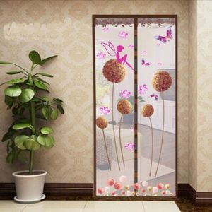 Summer Mosquito Curtain Magnetic Soft Screen Door Curtain  Size:100 x 210cm(Coffee)