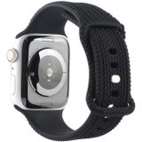 Woven Pattern Figure 8 Buckle Silicone Strap Watchband For Apple Watch Series 6 & SE & 5 & 4 44mm / 3 & 2 & 1 42mm(Black)