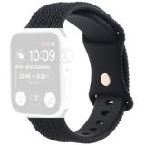 Woven Pattern Figure 8 Buckle Silicone Strap Watchband For Apple Watch Series 6 & SE & 5 & 4 44mm / 3 & 2 & 1 42mm(Black)