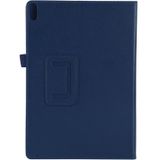 For Lenovo Tab 4 10 Plus (TB-X704) / Tab 4 10 (TB-X304) Litchi Texture Solid Color Horizontal Flip Leather Case with Holder & Pen Slot(Dark Blue)