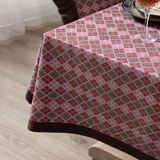 Hotel Home Dining Table Retro Cotton Tablecloth  Size: 140x140cm(Hemming)