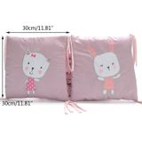 Crib Perimeter Embroidery Bunny Bedding Baby Cotton Anti-collision  Size:30 x 30 cm(Pink Six-piece Suit)