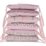 Crib Perimeter Embroidery Bunny Bedding Baby Cotton Anti-collision  Size:30 x 30 cm(Pink Six-piece Suit)