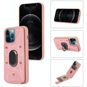 Voor iPhone 11 Pro Max Armor Ring Portemonnee Achterkant Telefoonhoes