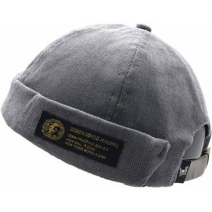 A16 Fall and Winter Corduroy Short Retro Beanie for Men and Women  Size:One Size(Gray)