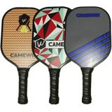 CAMEWIN Carbon Fiber Pickleball Racket Set Inclusief 2 Peddels + 4 Ballen + 4 Handlijm + 1 Cover Bag (Rood)