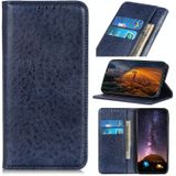 For Samsung Galaxy S23 Ultra 5G Magnetic Crazy Horse Texture Horizontal Flip PU Phone Case(Blue)