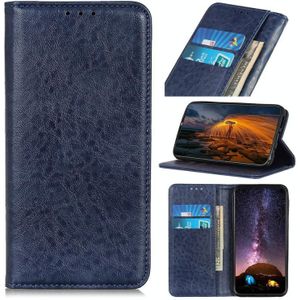 For Samsung Galaxy S23 Ultra 5G Magnetic Crazy Horse Texture Horizontal Flip PU Phone Case(Blue)