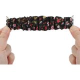 Voor Apple Watch Series 6 & SE & 5 & 4 40mm / 3 & 2 & 1 38mm Doek + RvS Haarring Horlogeband (Small Floral)