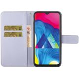 Voor Samsung Galaxy A40 Ethnic Style Embossed Pattern Horizontal Flip Leather Case met Holder & Card Slots & Wallet & Lanyard(Purple)