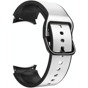 Voor Samsung Galaxy Watch 4 Classic 46mm 20mm Siliconen geplakte lederen band