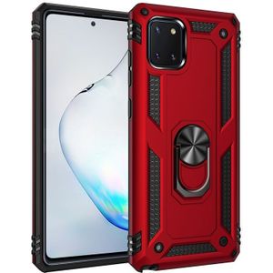 For Galaxy A81 / Note 10 Lite Shockproof TPU + PC Protective Case with 360 Degree Rotating Holder(Red)