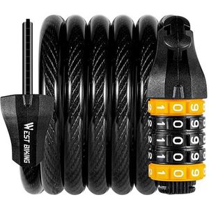 WEST BIKING YP0705061-0705062 Bicycle Password Lock Mountain Bicycle Strip Wire Anti-Theft Lock  Specification: 1.5M Five-digit