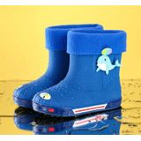 Kinderen anti slip plus fluweel warme cartoon korte regen laarzen  grootte: innerlijke lengte 17cm  stijl: met katoenen hoes (donkerblauw)