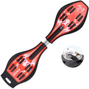 Fashion Vulcan Pattern Two-wheeled Skateboard Luminous Flash Wheel Vitality Board(Red)