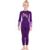 DIVE&SAIL Children Warm Swimsuit One-piece Wetsuit Long Sleeve Cold-proof Snorkeling Surfing Suit  Size: L(Purple)