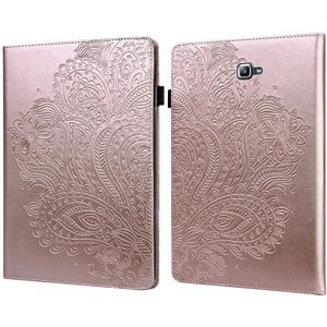 For Samsung Galaxy Tab A 10.1 (2016) T580 Peacock Embossed Pattern TPU + PU Horizontal Flip Leather Case with Holder & Card Slots & Wallet(Rose Gold)