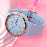 SKMEI 1747 Simple Bar scale Dial Silicone Strap Quartz Watch for Ladies(Pink)