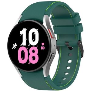 Voor Samsung Galaxy Watch5 / Watch5 Pro / Watch4 lederen textuur siliconen horlogeband (donkergroen + groen)
