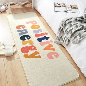 Home Bedroom Carpet Strip Room Bedside Lamb Cashmere Non-slip Mat  Size:40×120 cm(Positive Energy)