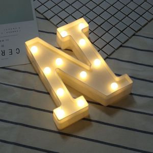 Alphabet N English Letter Shape Decorative Light  Dry Battery Powered Warm White Standing Hanging LED Holiday Light