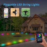 F16C 16 LED's RGB Bluetooth String Lights Outdoor Waterdicht Begraven Lamp  US Plug