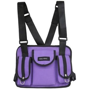 Casual Sports Backpack Contrast Color Men and Women Student Bag(Purple)