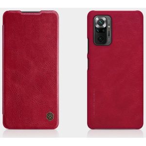 For Xiaomi Redmi Note 10 Pro / 10 Pro Max NILLKIN QIN Series Crazy Horse Texture Horizontal Flip Leather Case with Card Slot(Red)