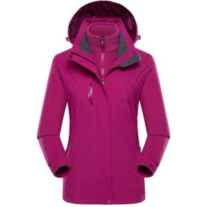 Dames outdoor waterdichte jas met afneembare binnenste warme fleece voor kamperen  maat: XL
