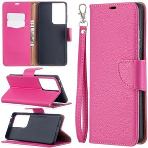 For Samsung Galaxy S30 Ultra Litchi Texture Pure Color Horizontal Flip Leather Case with Holder & Card Slots & Wallet & Lanyard(Rose Red)