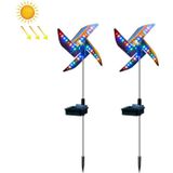 2 PCS / Set Solar Windmill Lamp Outdoor Garden Decorative Light LED Lawn Lamp (Colorful Light)