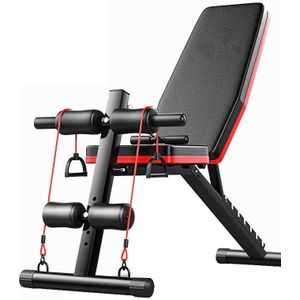 189-2 Ultimate Edition Household Folding Multifunctional Bold Main Frame Dumbbell Bench Sit-up Bench Weightlifting Bed with Pull Rope