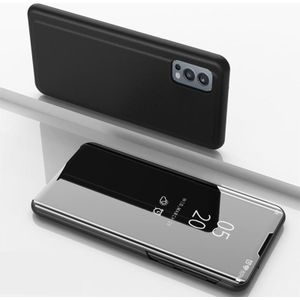 Geplateerde spiegel horizontale flip lederen tas met houder voor OnePlus Nord 2 5G