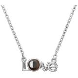 Love Memory 100 Languages I Love You Projection Love Letter Pendant Necklace(love letter silver)