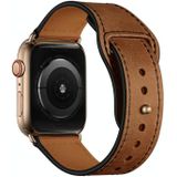 Lederen vervangende horlogeband voor Apple Watch Series 7 45 mm / 6 & SE & 5 & 4 44mm / 3 & 2 & 1 42mm (roodbruin bronzen goud)