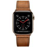 Lederen vervangende horlogeband voor Apple Watch Series 7 45 mm / 6 & SE & 5 & 4 44mm / 3 & 2 & 1 42mm (roodbruin bronzen goud)