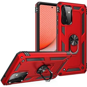 For Samsung Galaxy A72 5G Shockproof TPU + PC Protective Case with 360 Degree Rotating Holder(Red)