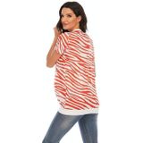 Zwangerschap Gedrukt Ronde hals T-shirt Korte Mouw Top (Kleur: Rood Grootte: S)