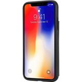 For iPhone XS Solid Color Double Buckle Zipper Shockproof Protective Case(Black)