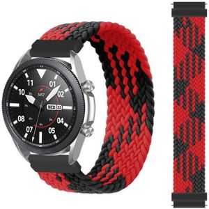 For Samsung Galaxy Watch Active / Active2 40mm / Active2 44mm Adjustable Nylon Braided Elasticity Replacement Strap Watchband  Size:155mm(Red Black)